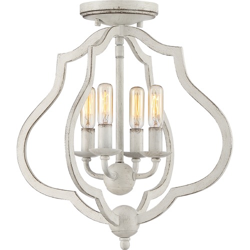 OKeefe Antique White Semi-Flush by Quoizel Lighting