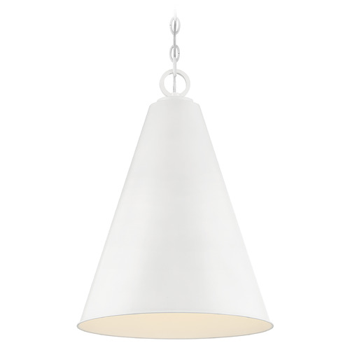 Meridian 18-Inch Conical Pendant in White by Meridian M70112WH