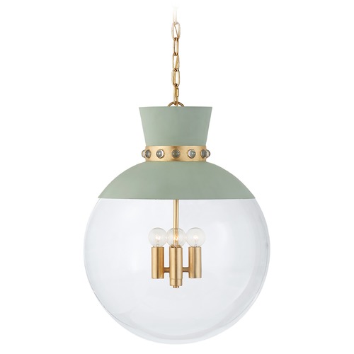 Visual Comfort Signature Collection Julie Neill Lucia Large Pendant in Celadon & Gild by Visual Comfort Signature JN5052CELGCG
