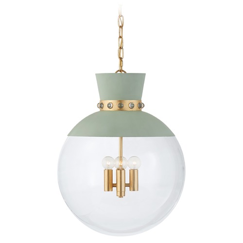 Julie Neill Lucia Large Pendant in Celadon & Gild by Visual Comfort Signature