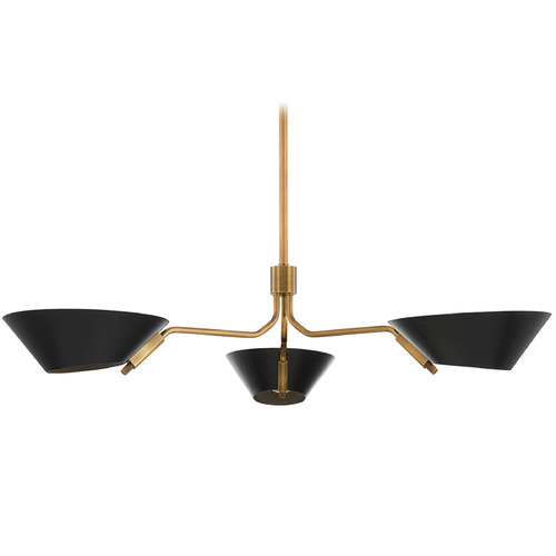 Troy Lighting Sacramento Patina Brass & Soft Black Chandelier