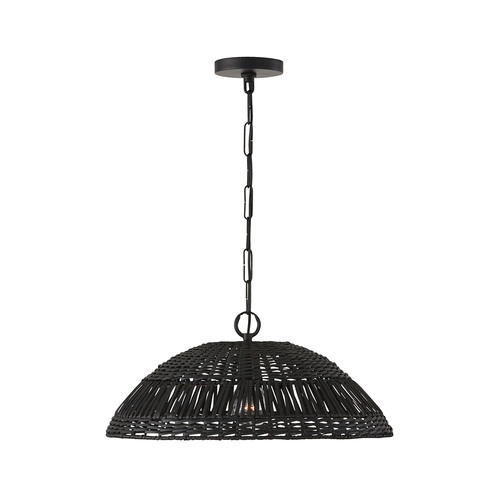 Naomi Small Rattan Pendant in Matte Black by Capital Lighting