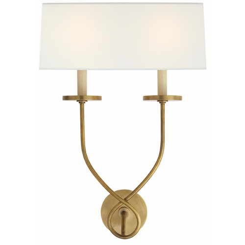 Visual Comfort Signature Collection Chapman & Myers Symmetric Twist Antique-Burnished Brass Sconce