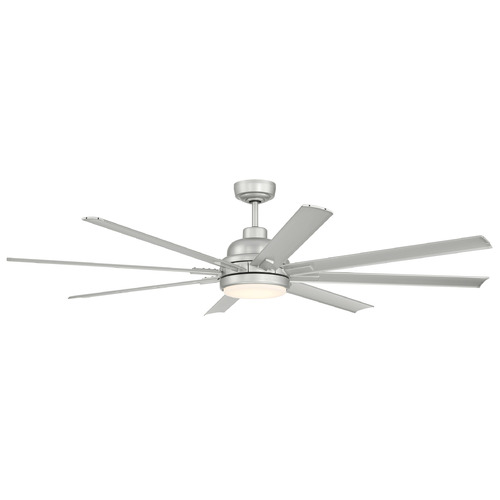 Craftmade Lighting Rush 65-Inch LED Outdoor Fan in Painted Nickel by Craftmade Lighting RSH65PN8