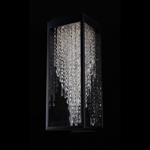 Allegri Crystal Esterno Cristallo Matte Black LED Flush Mount