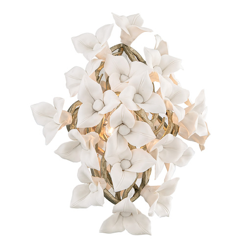 Corbett Lighting Lily Enchanted Silver Leaf Sconce