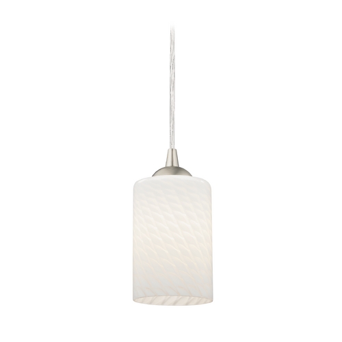 Design Classics Lighting Art Glass Mini-Pendant Light with White Scalloped Glass 582-09 GL1020C