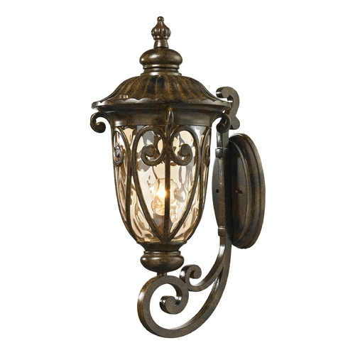 Elk Lighting Outdoor Wall Light with Beige / Cream Glass in Hazelnut Bronze Finish 45072/1