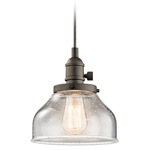 Kichler Lighting Seeded Glass Mini-Pendant in Bronze by Kichler Lighting 43850OZ