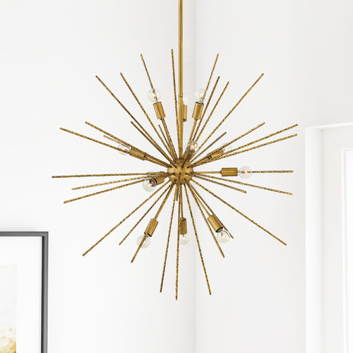 Tryst 30-Inch Orb Pendant in Burnished Gold by Fredrick Ramond