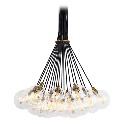 Gambit 19-Light LED Chandelier in Aged Brass by Visual Comfort Modern