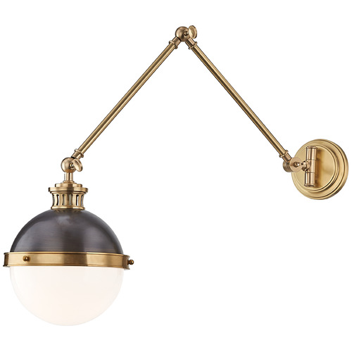 Hudson Valley Lighting Latham Aged Brass & Antique Distressed Bronze Swing Arm Lamp