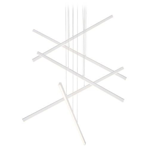 Modern White LED Multi-Light Pendant with Frosted Shade 3000K 12000LM by Kuzco Lighting