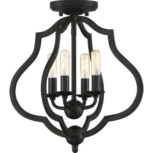 Quoizel Lighting OKeefe Matte Black Semi-Flush by Quoizel Lighting OKF1715MBK