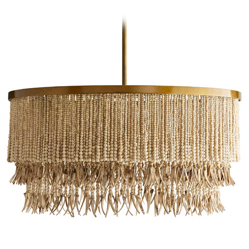 Baja Chandelier in Natural Coco Beads & Brass by Arteriors Home