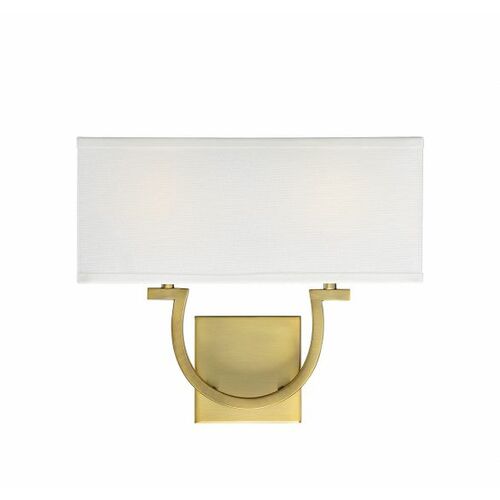 Rhodes 2-Light Wall Sconce in Warm Brass by Savoy House