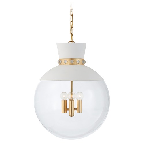 Julie Neill Lucia Large Pendant in White & Gild by Visual Comfort Signature
