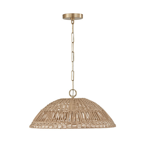 Naomi Small Rattan Pendant in Matte Brass by Capital Lighting