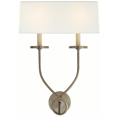 Visual Comfort Signature Collection Chapman & Myers Symmetric Twist Antique Nickel Sconce