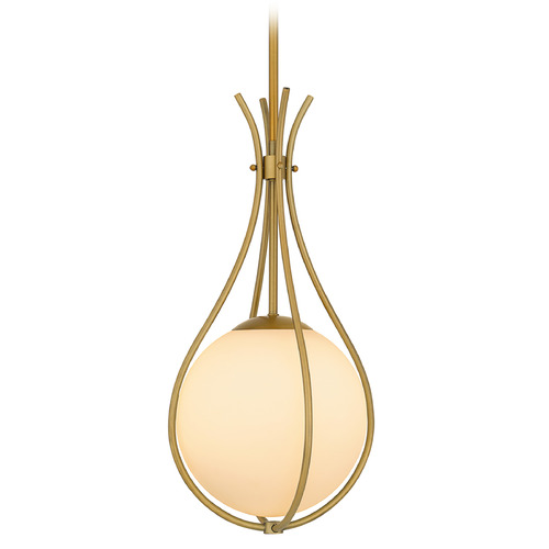 Quoizel Lighting Quoizel Lighting Aliyah Aged Brass Pendant Light with Globe Shade QP6216AB