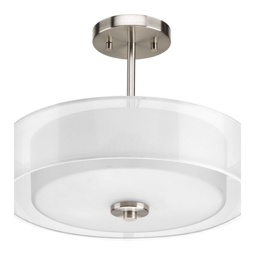 Progress Lighting Invite Semi-Flush Mount in Brushed Nickel by Progress Lighting P3694-09