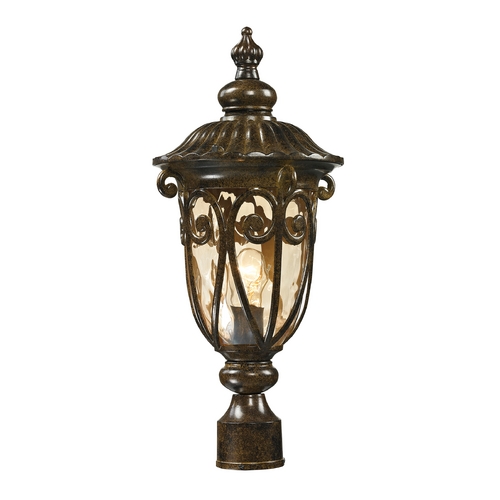 Elk Lighting Post Light with Beige / Cream Glass in Hazelnut Bronze Finish 45073/1