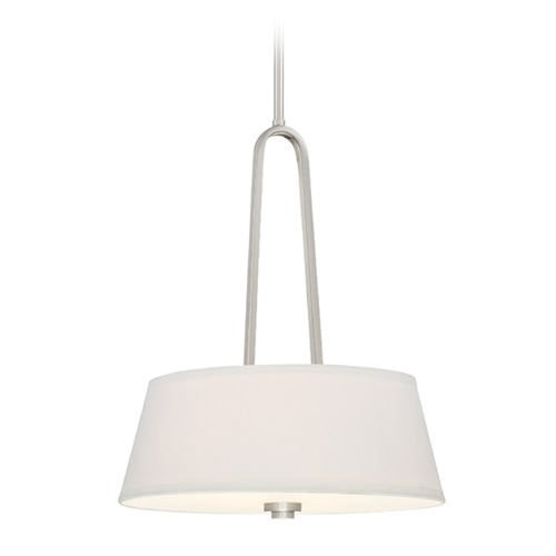 Designers Fountain Studio Satin Platinum Pendant Light with Drum Shade