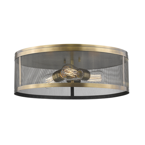 Meshsmith Natural Brass Flush Mount by Z-Lite