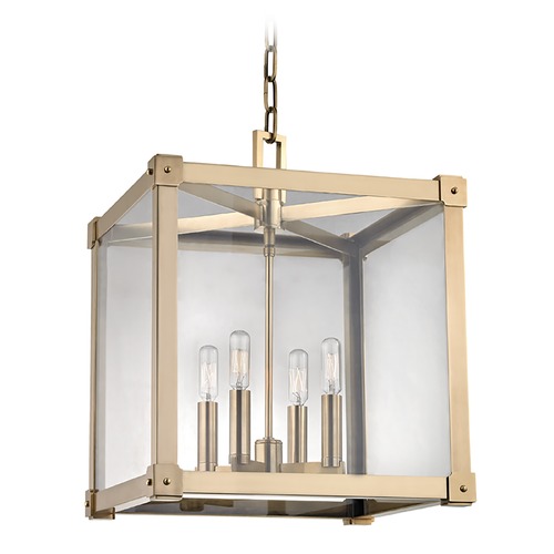 Hudson Valley Lighting Hudson Valley Lighting Forsyth Aged Brass Pendant Light with Square Shade 8616-AGB