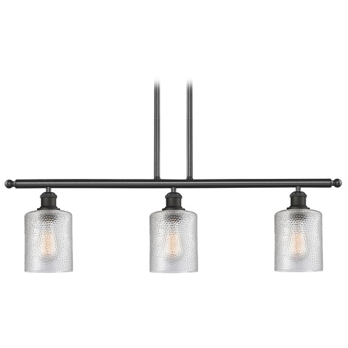 Innovations Lighting Innovations Lighting Cobbleskill Matte Black Island Light with Cylindrical Shade 516-3I-BK-G112