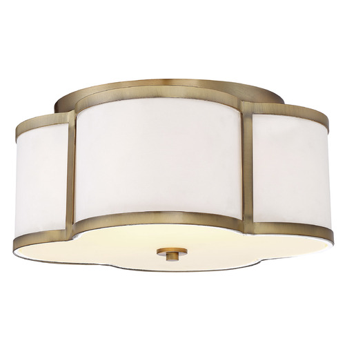 Meridian 16-Inch Semi-Flush Mount in Natural Brass by Meridian M60020NB