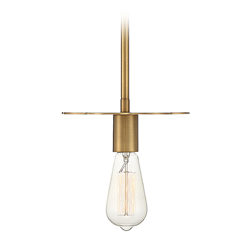 Meridian 8-Inch Exposed Bulb Pendant in Natural Brass by Meridian M70113NB