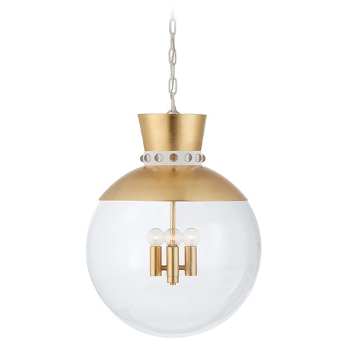 Julie Neill Lucia Large Pendant in Gild & White by Visual Comfort Signature