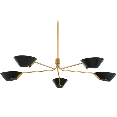 Troy Lighting Sacramento Patina Brass & Soft Black Chandelier