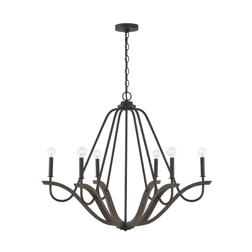 Capital Lighting Clive 36-Inch Chandelier in Carbon Grey & Black by Capital Lighting 447661CK
