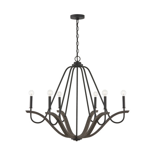 Clive 36-Inch Chandelier in Carbon Grey & Black by Capital Lighting