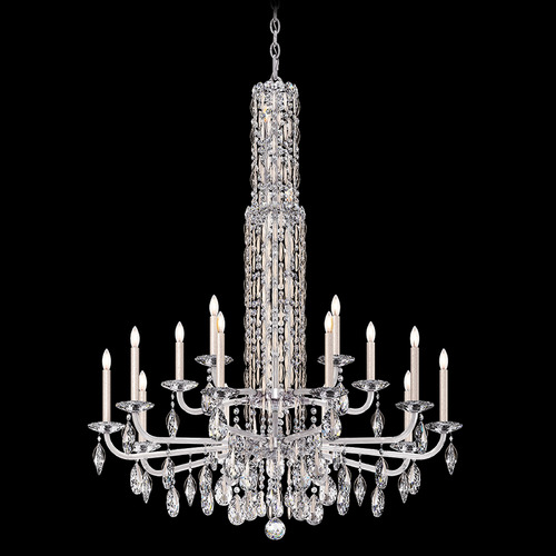 Schonbek Worldwide Lighting Siena Antique Silver Crystal Chandelier