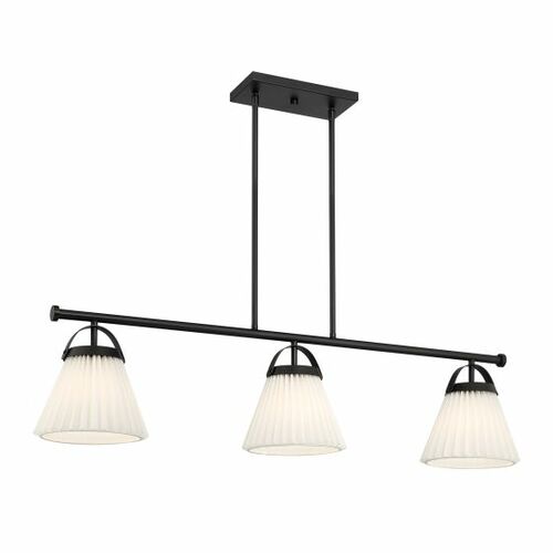 3-Light Linear Chandelier in Matte Black by Meridian