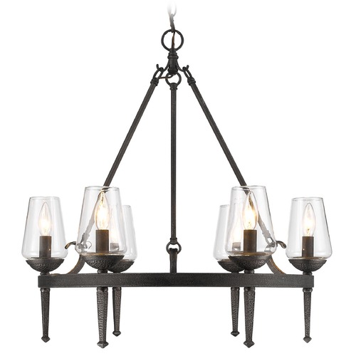 Golden Lighting Marcellis Dark Natural Iron Chandelier by Golden Lighting 1208-6 DNI