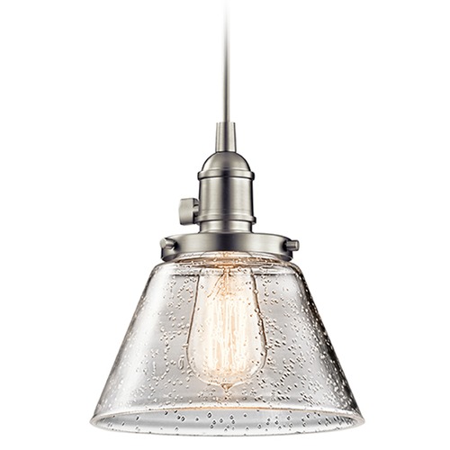 Seeded Glass Mini-Pendant in Brushed Nickel by Kichler Lighting