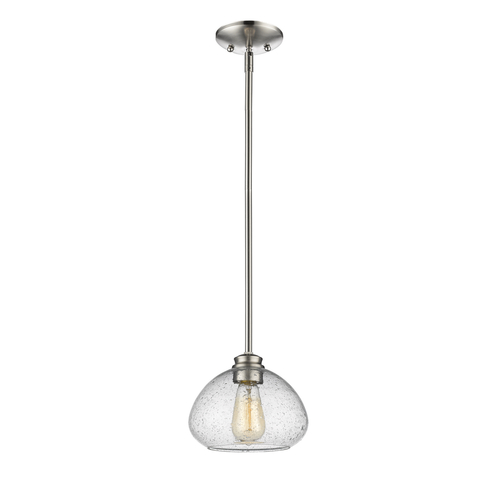 Z-Lite Z-Lite Amon Brushed Nickel Mini-Pendant Light with Bowl / Dome Shade 722MP-BN