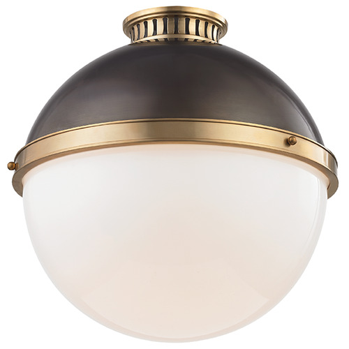 Hudson Valley Lighting Hudson Valley Lighting Latham Aged Brass & Antique Distressed Bronze Flushmount Light 4015-ADB