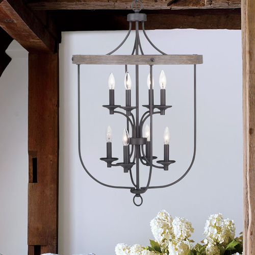 Progress Lighting Gulliver Graphite 8-Light Pendant by Progress Lighting P500158-143