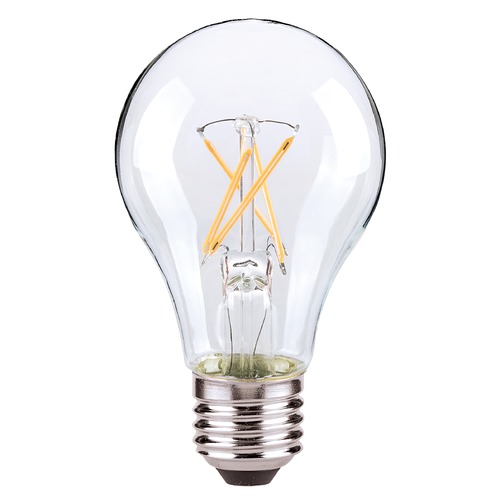 Satco Lighting Satco 7.5 Watt A19 LED Clear Medium Base 3000K 800 Lumens 120 Volt 4-Pack Dimmable S21734