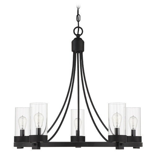 5-Light Chandelier in Matte Black by Meridian