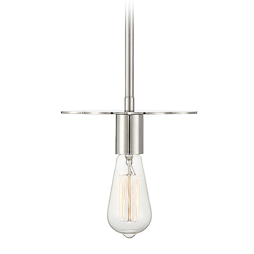 Meridian 8-Inch Exposed Bulb Pendant in Polished Nickel by Meridian M70113PN