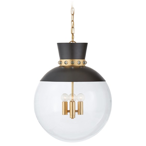 Visual Comfort Signature Collection Julie Neill Lucia Large Pendant in Black & Gild by Visual Comfort Signature JN5052MBKGCG
