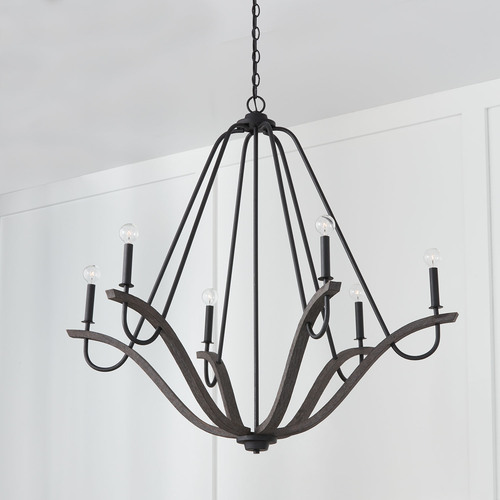 Clive 43-Inch Chandelier in Carbon Grey & Black by Capital Lighting