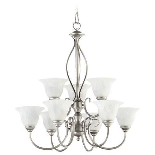 Quorum Lighting Spencer Classic Nickel Chandelier by Quorum Lighting 6010-9-64