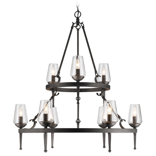 Marcellis Dark Natural Iron Chandelier by Golden Lighting
